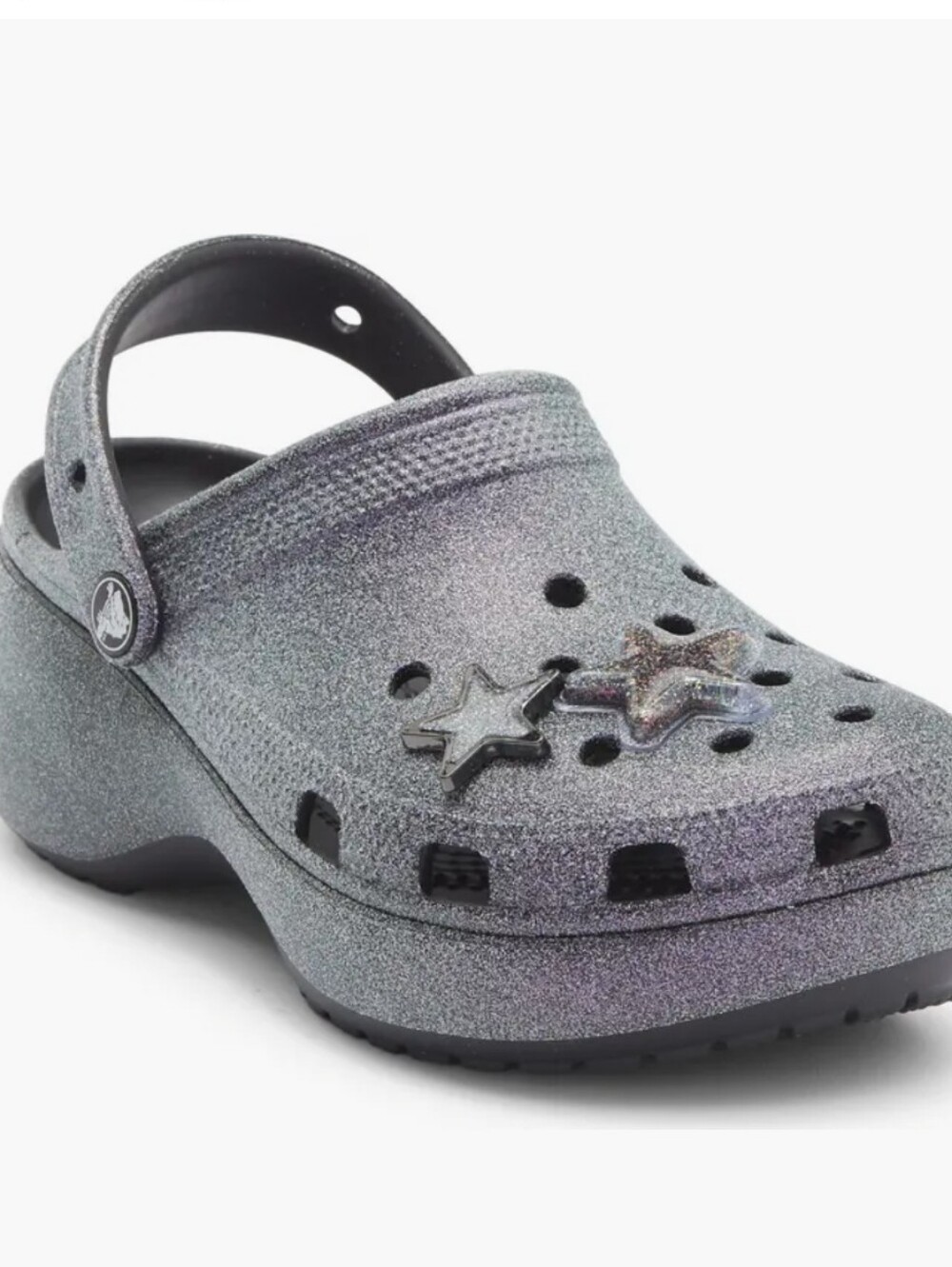 Iridescent Glitter Platform Clog